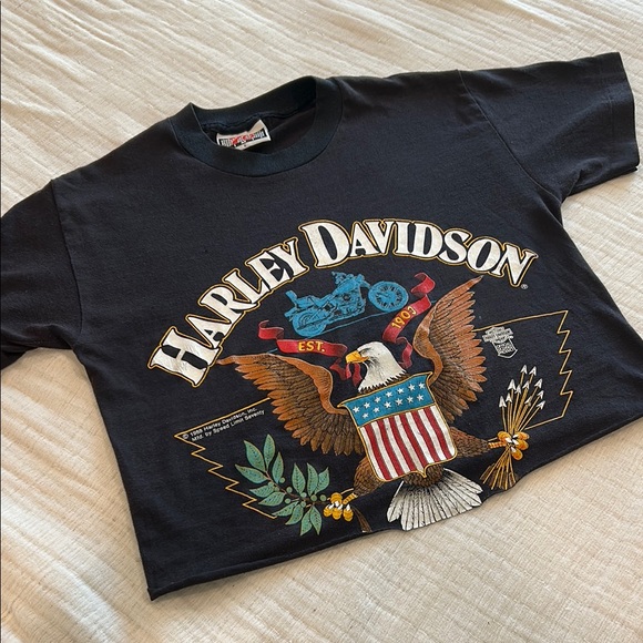 Harley-Davidson Tops - Vintage cropped Harley Davidson shirt